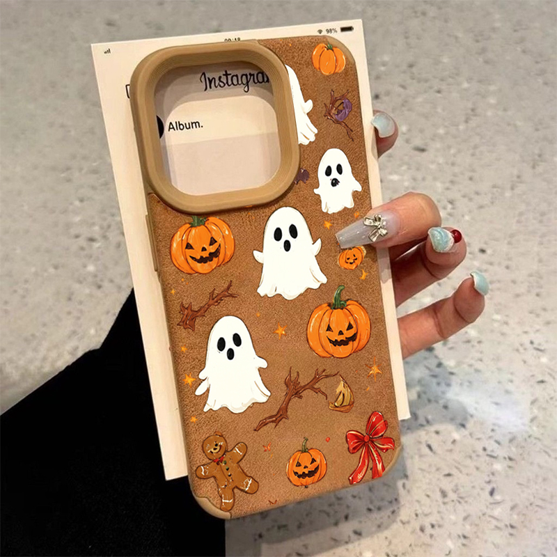 Phone Cases Cute Iphone 14 - Coque de téléphone Halloween citrouille fantôme