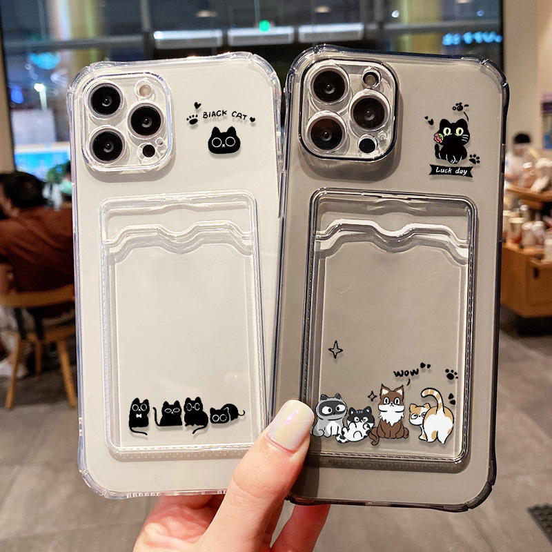 Coque de téléphone chat noir m - Phone Cases With Card Holder avis et prix